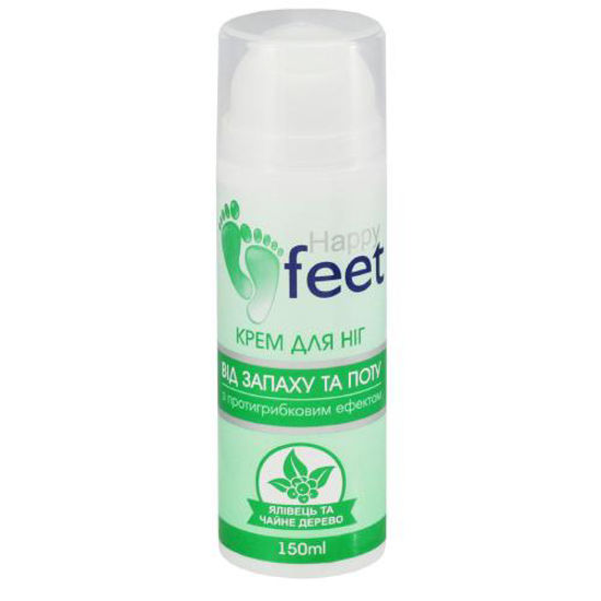 Крем для ног "От запаха и пота" Happy Feet с противогрибковым эффектом с можжевельником и чайным деревом 150 мл